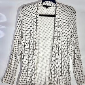 Chic Black and White Polka Dot Cardigan